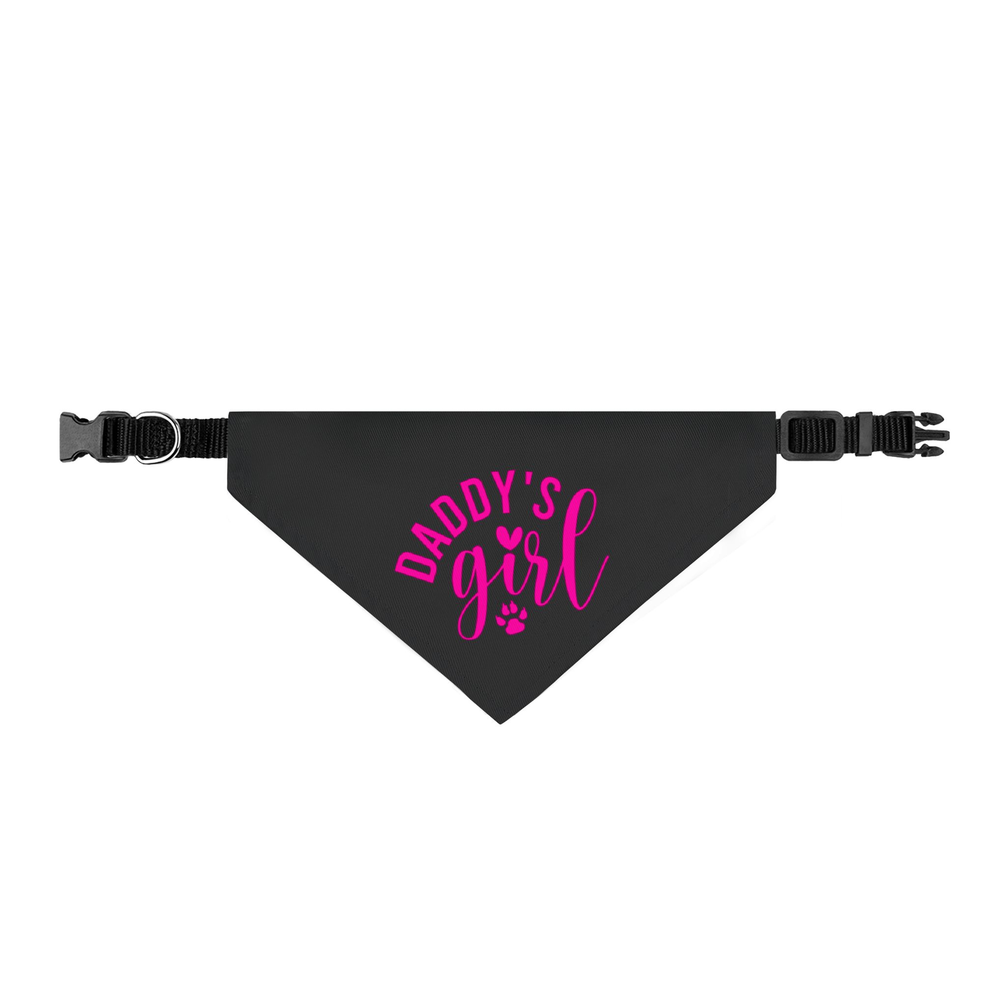 "Daddy's Girl" Black & Pink Clip-On Pet Bandana 2 "Daddy's Girl" Black & Pink Clip-On Pet Bandana - Image 2