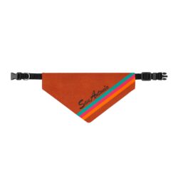 San Antonio Fiesta Basketball Leather Pattern Retro Stripe Clip-On Pet Bandana