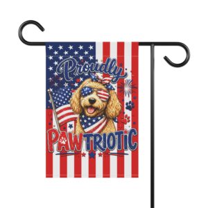 USA Flag "Proudly Pawriotic" Dog Garden Flag
