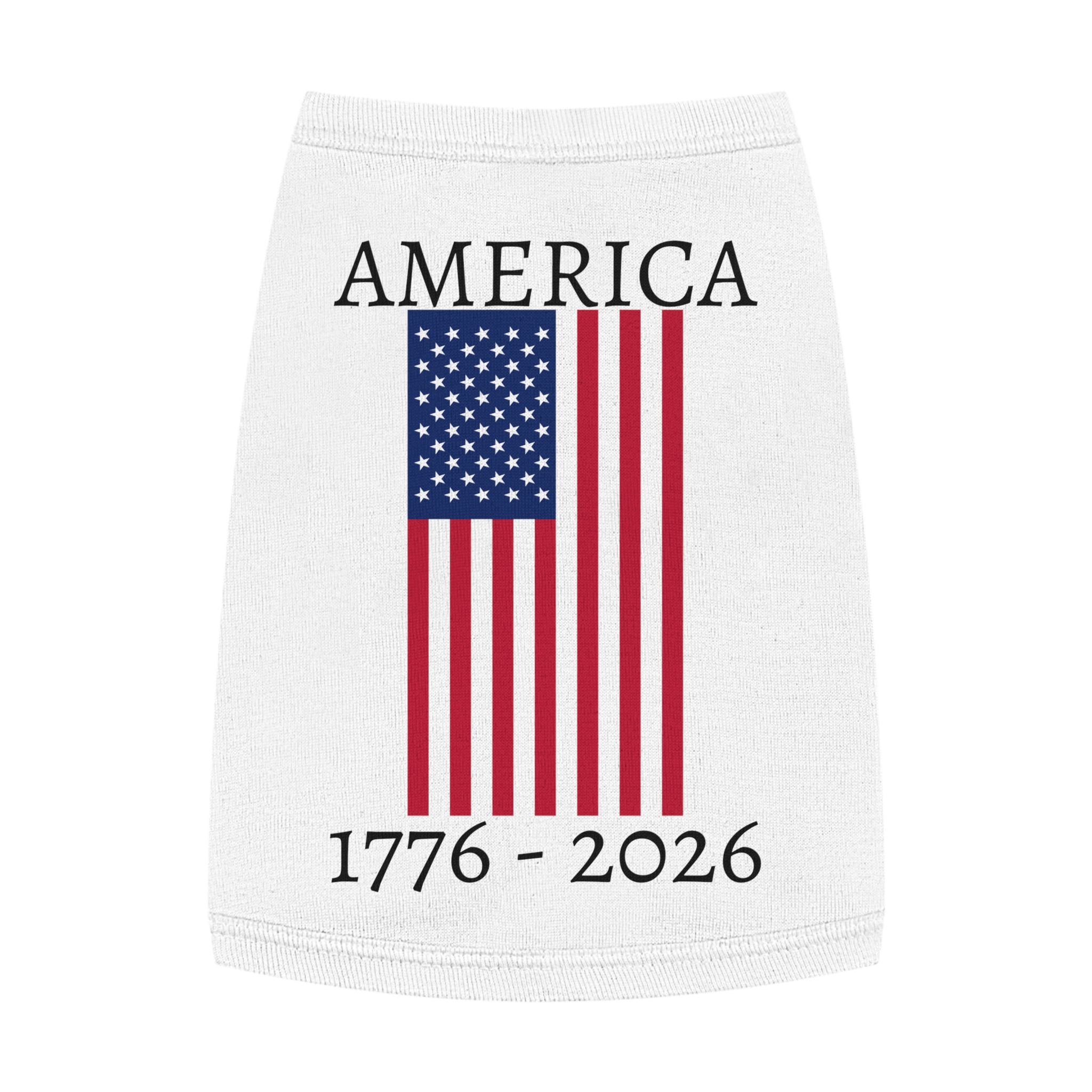 American Flag Pet Tank Top "AMERICA 1776-2026" Patriotic Dog Shirt 1 American Flag Pet Tank Top "AMERICA 1776-2026" Patriotic Dog Shirt