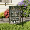 Dog Poop Scoop Garden Flag Sign - "Your dog's 'business' is none of ours. Please scoop the poop." Green Camo - Image 2