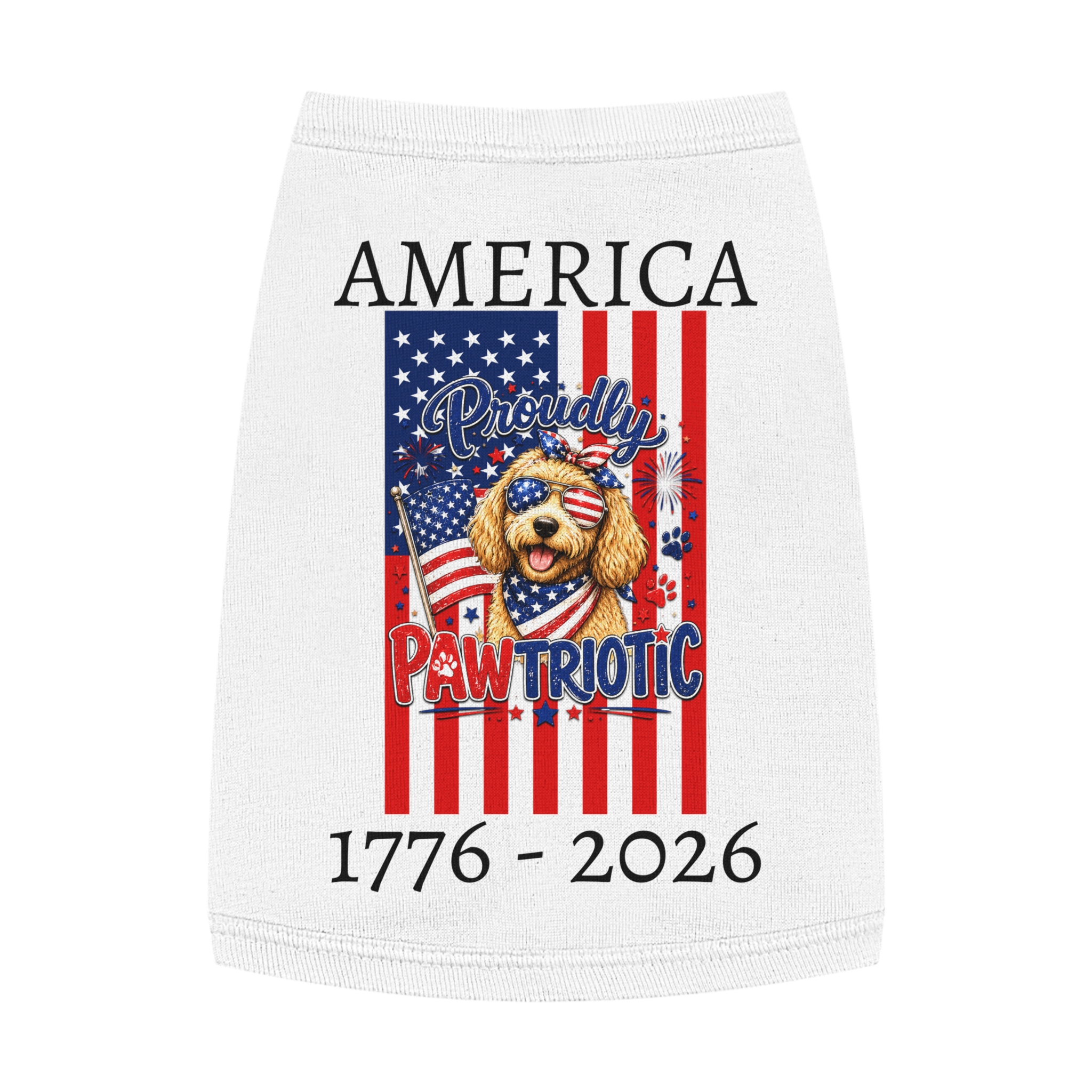 USA America 1776–2026 "Proudly Pawtriotic" Dog Shirt 1 USA America 1776–2026 "Proudly Pawtriotic" Dog Shirt