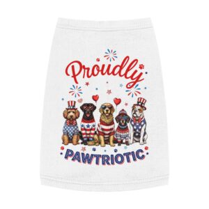 USA "Proudly Pawtriotic" American Celebration Dog Shirt
