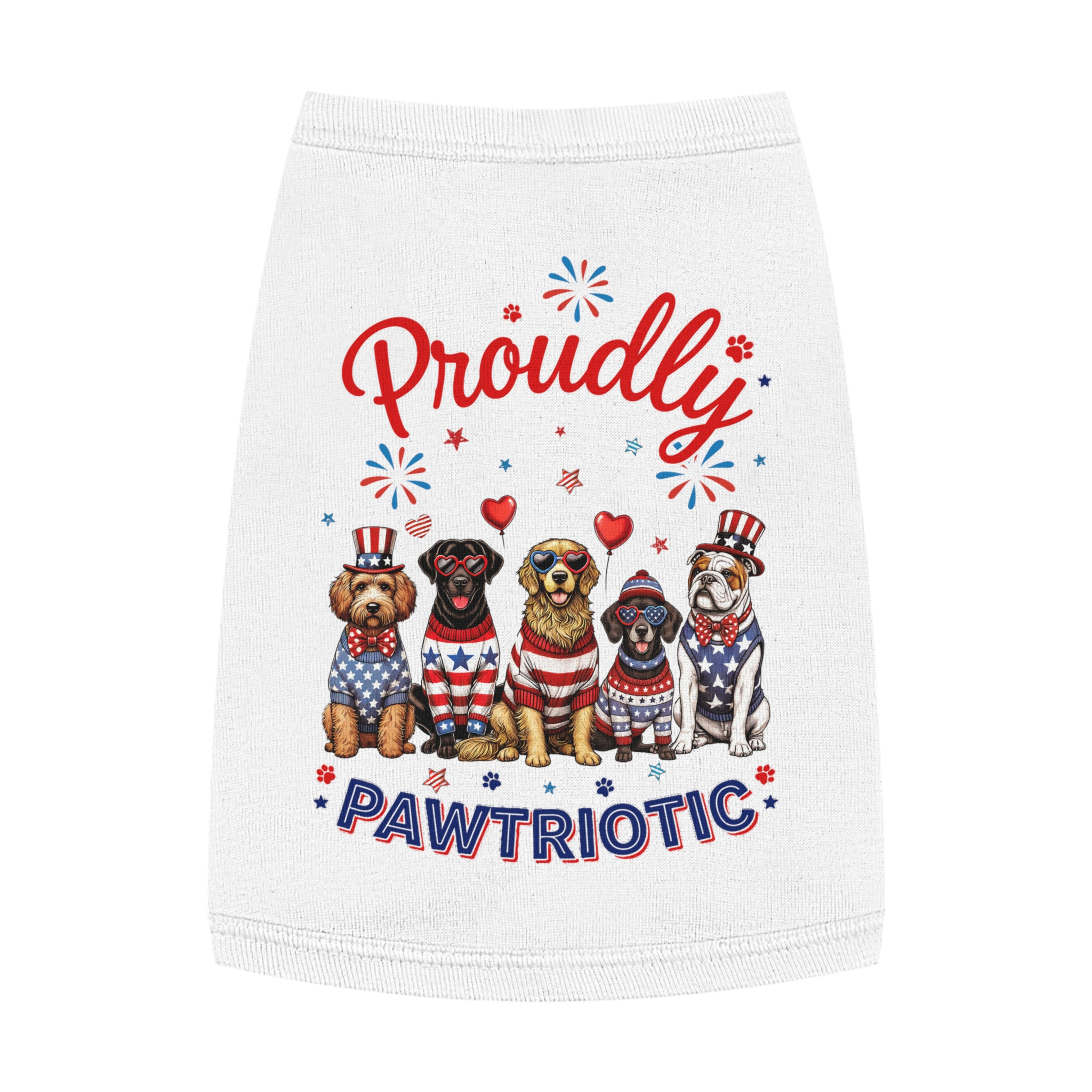 USA "Proudly Pawtriotic" American Celebration Dog Shirt 1 USA "Proudly Pawtriotic" American Celebration Dog Shirt