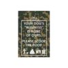 Dog Poop Scoop Garden Flag Sign - "Your dog's 'business' is none of ours. Please scoop the poop." Green Camo - Image 4