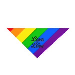 Rainbow "Love is Love" Paw Print Pet Bandana