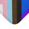 Dog Travel Settle Place Bed Mat – Rainbow Progress Pride Flag Love is Love Paw Print Design - Image 2
