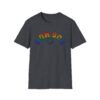 Dog Mom Upside Down Backwards Faux Embroider Rainbow Heart Paw T-Shirt - Image 13