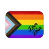 Dog Travel Settle Place Bed Mat – Rainbow Progress Pride Flag Love is Love Paw Print Design - Image 4