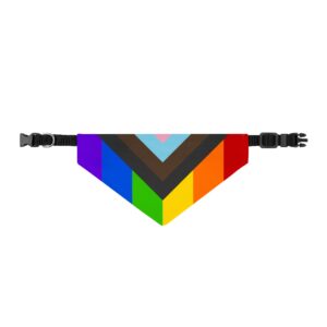Rainbow Inclusive Progress Pride Clip-On Pet Bandana