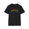 Dog Mom Upside Down Backwards Faux Embroider Rainbow Heart Paw T-Shirt - Image 4
