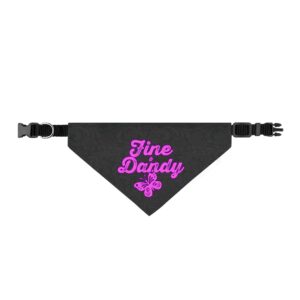 Texas Pet Company Shop 43 Fine Dandy Butterfly Faux Tooled-Leather Flower Print Clip-on Pet Bandana