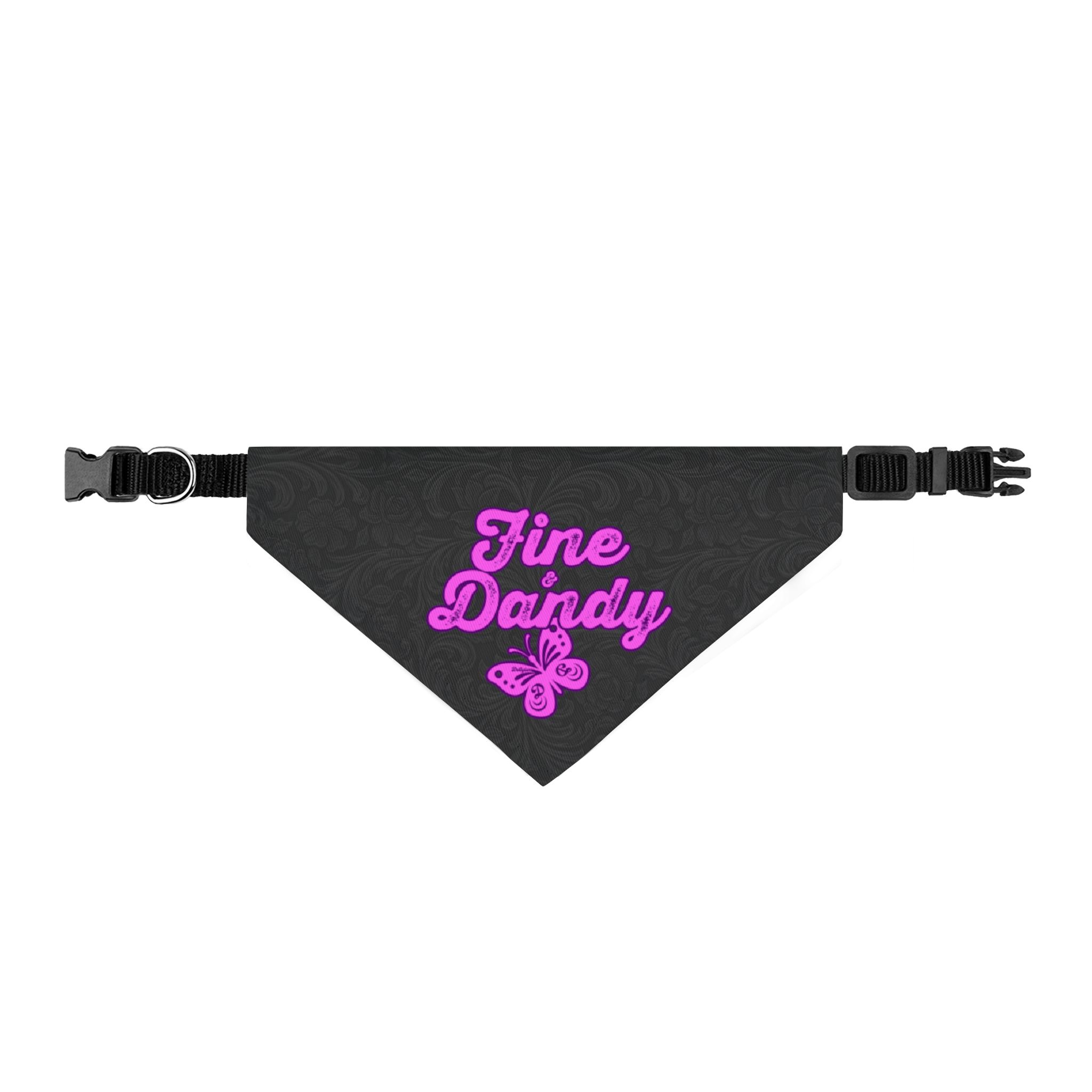 Fine Dandy Butterfly Faux Tooled-Leather Flower Print Clip-on Pet Bandana 1 Fine Dandy Butterfly Faux Tooled-Leather Flower Print Clip-on Pet Bandana