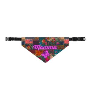 Texas Pet Company Shop 39 Momma Butterfly Patchwork Coat of Many Colors Clip-on Pet Bandana