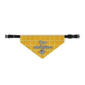 Texas Pet Company Shop 41 Pup of Ambition 9 to 5 Butterfly Western Yellow Plaid Clip-On Bandana