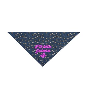 I'll Bite Jolene Faux Rhinestone Denim Triangle Pet Bandana