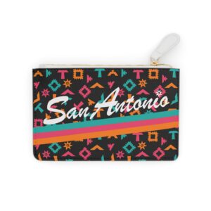 San Antonio Fiesta Retro Basketball Mini Clutch Wristlet Bag