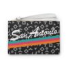 San Antonio Fiesta Retro Silver Pattern Basketball Clutch Wristlet Bag