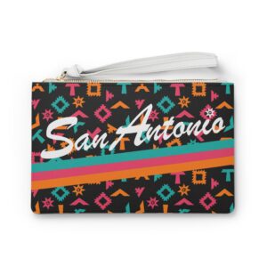 San Antonio Fiesta Retro Basketball Clutch Wristlet Bag
