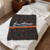 San Antonio Fiesta Basketball Retro Pattern Velveteen Plush Blanket - Image 9
