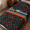 San Antonio Fiesta Basketball Retro Pattern Velveteen Plush Blanket - Image 3